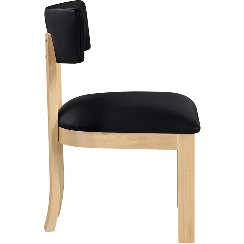 Meridian Furniture Lavrin Black Vegan Leather Dining Side Chair (Set of 2)