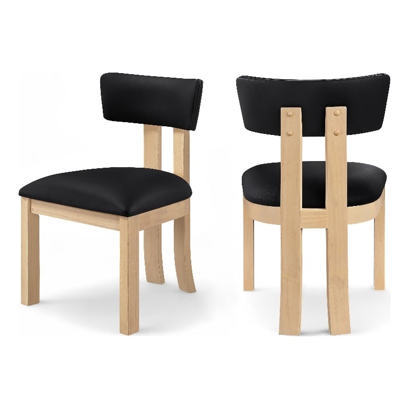 Meridian Furniture Lavrin Black Vegan Leather Dining Side Chair (Set of 2)
