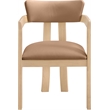 Meridian Furniture Lavrin Cognac Vegan Leather Dining Arm Chair (Set of 2)