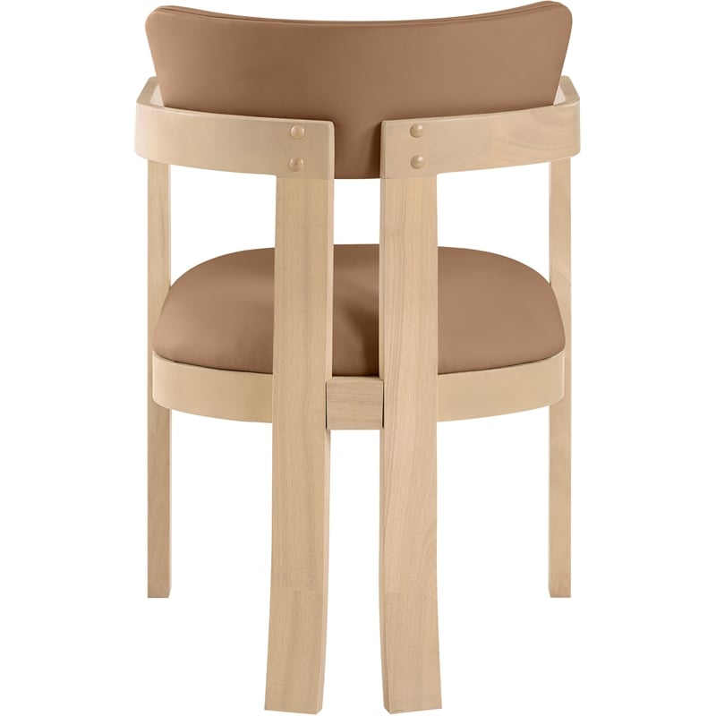 Meridian Furniture Lavrin Cognac Vegan Leather Dining Arm Chair (Set of 2)