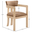 Meridian Furniture Lavrin Cognac Vegan Leather Dining Arm Chair (Set of 2)