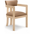 Meridian Furniture Lavrin Cognac Vegan Leather Dining Arm Chair (Set of 2)