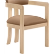 Meridian Furniture Lavrin Cognac Vegan Leather Dining Arm Chair (Set of 2)
