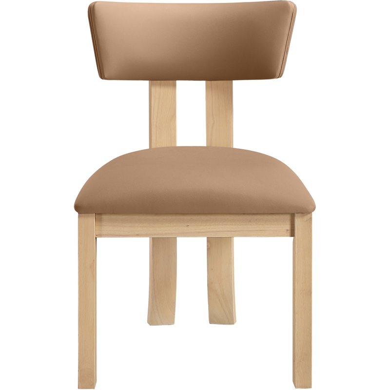 Meridian Furniture Lavrin Cognac Vegan Leather Dining Side Chair (Set of 2)