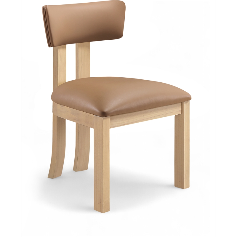 Meridian Furniture Lavrin Cognac Vegan Leather Dining Side Chair (Set of 2)