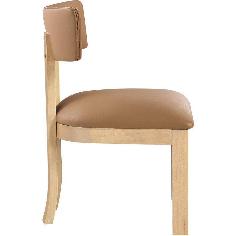 Meridian Furniture Lavrin Cognac Vegan Leather Dining Side Chair (Set of 2)