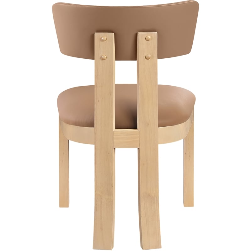 Meridian Furniture Lavrin Cognac Vegan Leather Dining Side Chair (Set of 2)