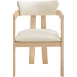 Meridian Furniture Lavrin Cream Vegan Leather Dining Arm Chair (Set of 2)