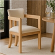 Meridian Furniture Lavrin Cream Vegan Leather Dining Arm Chair (Set of 2)