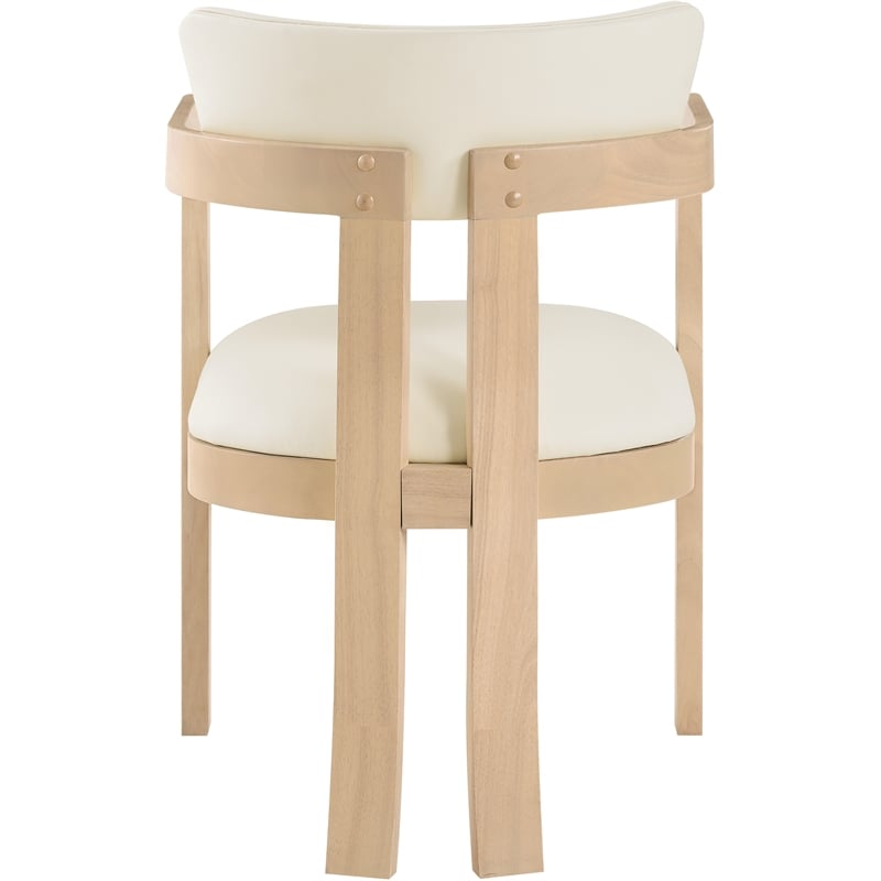 Meridian Furniture Lavrin Cream Vegan Leather Dining Arm Chair (Set of 2)