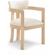 Meridian Furniture Lavrin Cream Vegan Leather Dining Arm Chair (Set of 2)