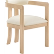 Meridian Furniture Lavrin Cream Vegan Leather Dining Arm Chair (Set of 2)