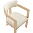 Meridian Furniture Lavrin Cream Vegan Leather Dining Arm Chair (Set of 2)