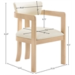 Meridian Furniture Lavrin Cream Vegan Leather Dining Arm Chair (Set of 2)