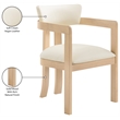 Meridian Furniture Lavrin Cream Vegan Leather Dining Arm Chair (Set of 2)