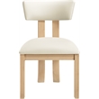Meridian Furniture Lavrin Cream Vegan Leather Dining Side Chair (Set of 2)