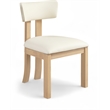 Meridian Furniture Lavrin Cream Vegan Leather Dining Side Chair (Set of 2)