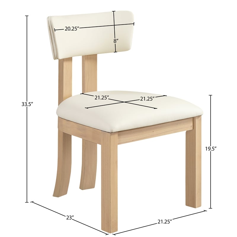 Meridian Furniture Lavrin Cream Vegan Leather Dining Side Chair (Set of 2)