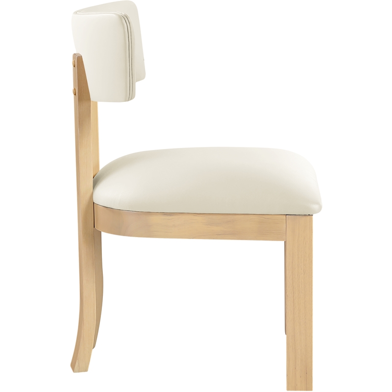 Meridian Furniture Lavrin Cream Vegan Leather Dining Side Chair (Set of 2)