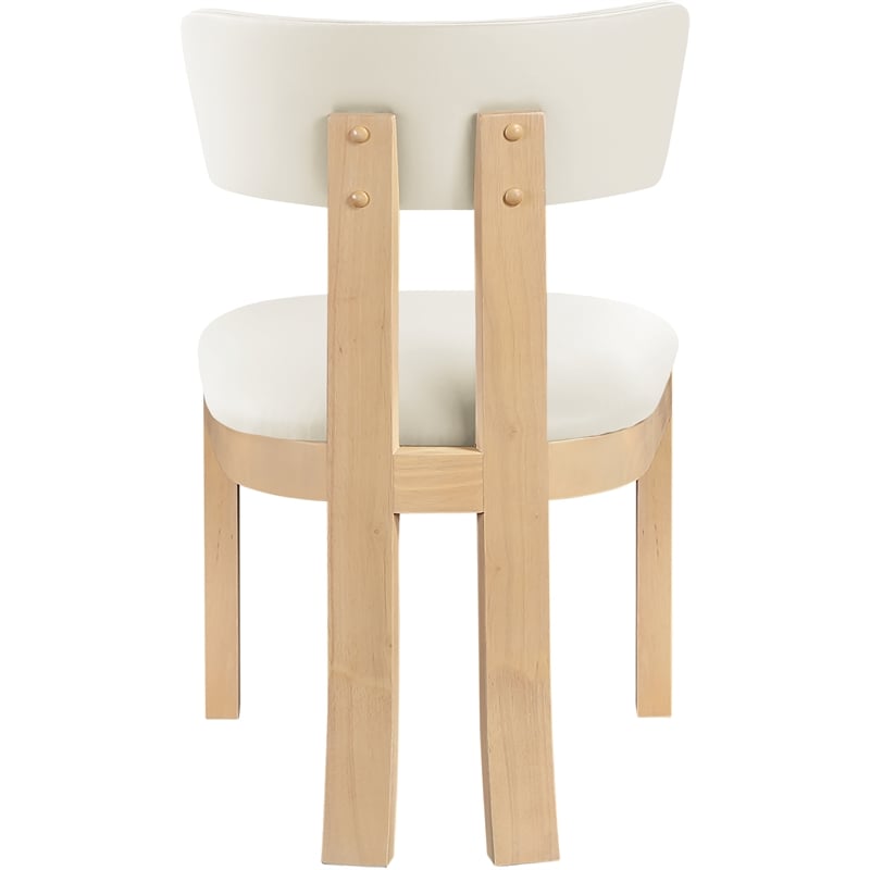 Meridian Furniture Lavrin Cream Vegan Leather Dining Side Chair (Set of 2)
