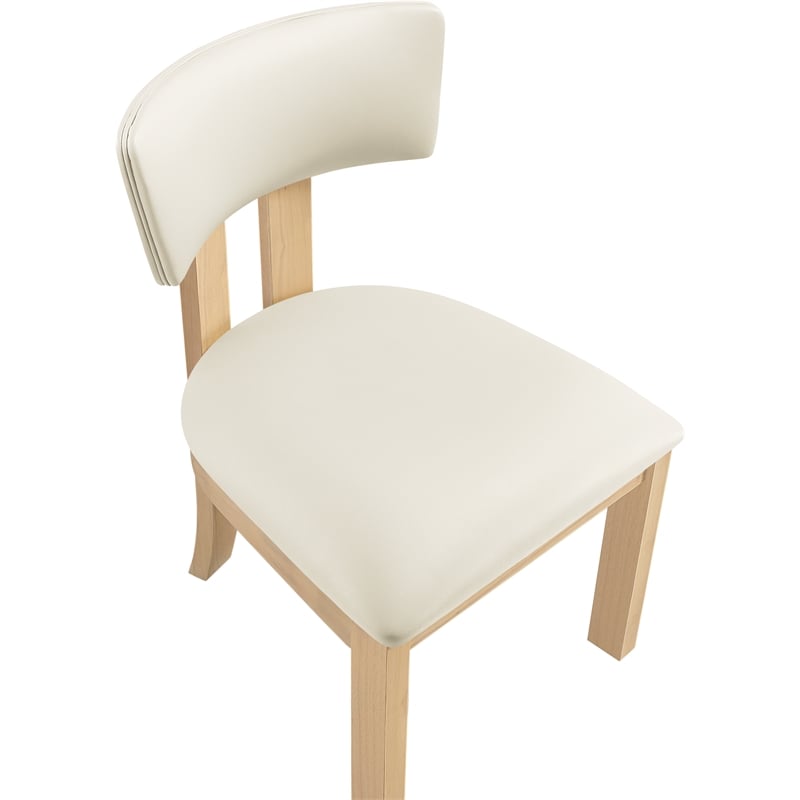 Meridian Furniture Lavrin Cream Vegan Leather Dining Side Chair (Set of 2)