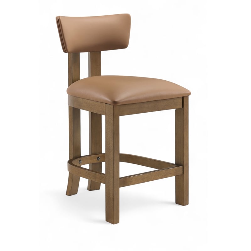 Meridian Furniture Lavrin Cognac Vegan Leather Counter Stool (Set of 2)