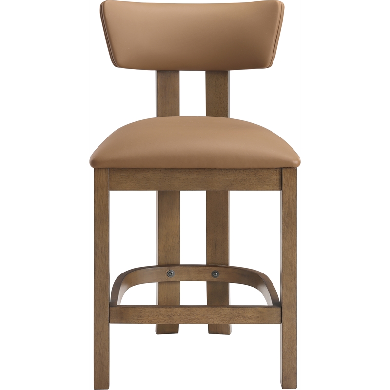 Meridian Furniture Lavrin Cognac Vegan Leather Counter Stool (Set of 2)