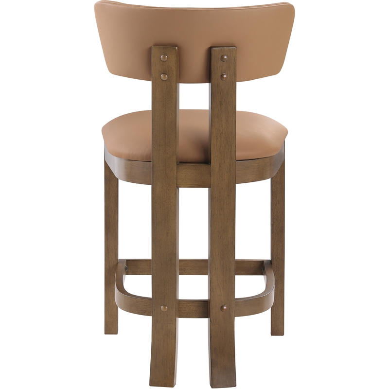 Meridian Furniture Lavrin Cognac Vegan Leather Counter Stool (Set of 2)