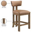 Meridian Furniture Lavrin Cognac Vegan Leather Counter Stool (Set of 2)