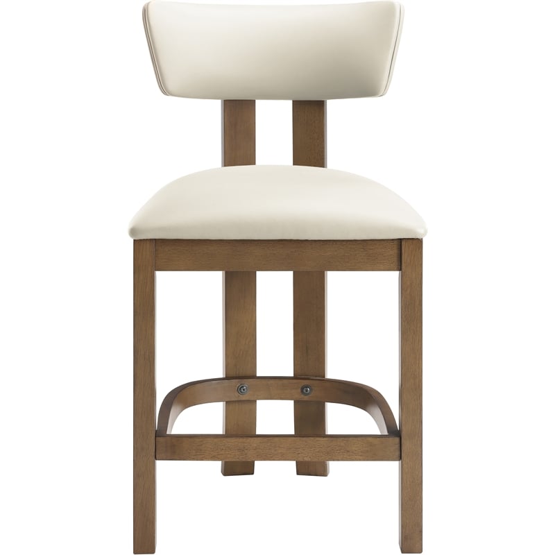 Meridian Furniture Lavrin Cream Vegan Leather Counter Stool (Set of 2)