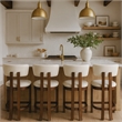 Meridian Furniture Lavrin Cream Vegan Leather Counter Stool (Set of 2)
