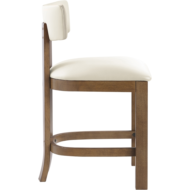 Meridian Furniture Lavrin Cream Vegan Leather Counter Stool (Set of 2)