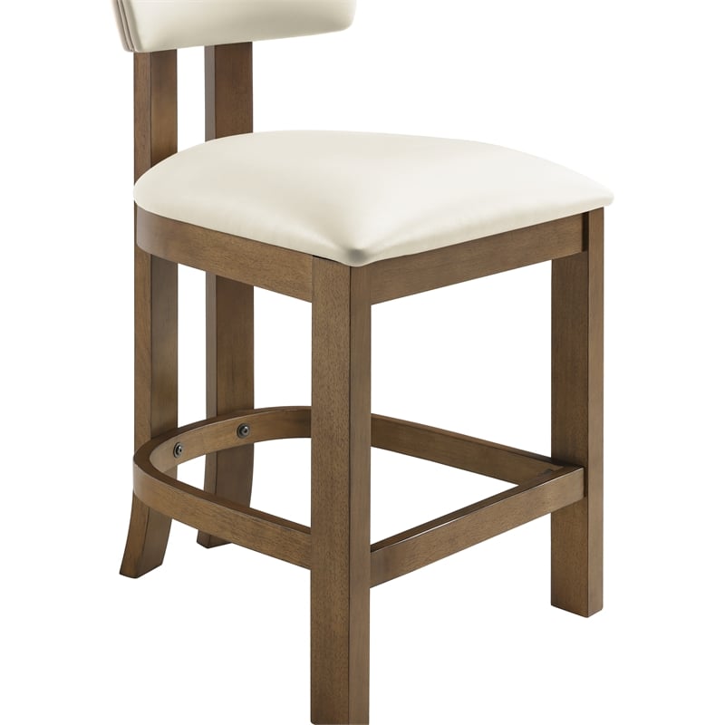 Meridian Furniture Lavrin Cream Vegan Leather Counter Stool (Set of 2)