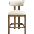 Meridian Furniture Lavrin Cream Vegan Leather Counter Stool (Set of 2)