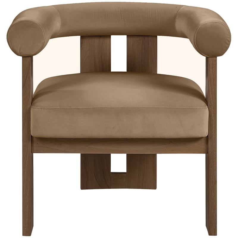 Meridian Furniture Arienzo Beige Velvet Upholstered Accent Chair