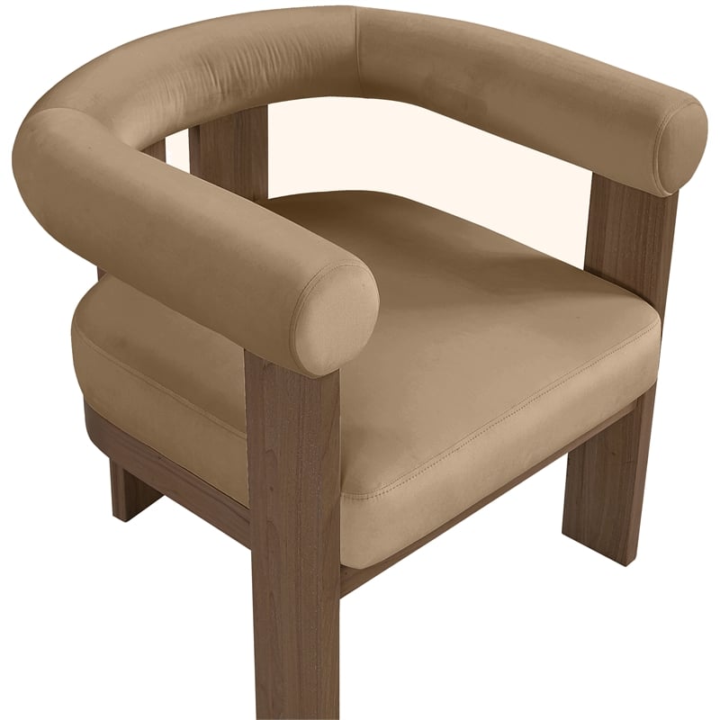 Meridian Furniture Arienzo Beige Velvet Upholstered Accent Chair