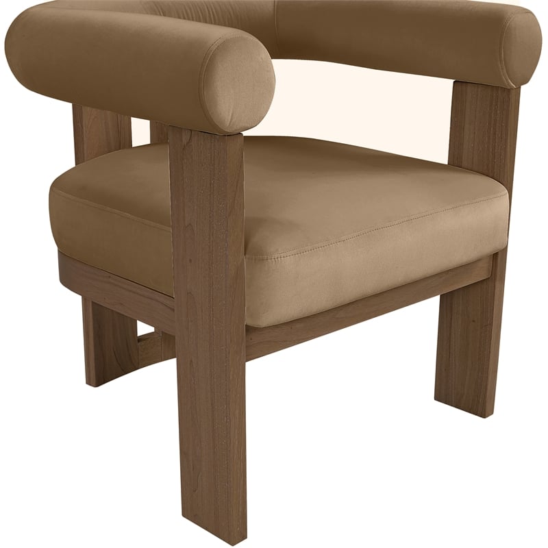 Meridian Furniture Arienzo Beige Velvet Upholstered Accent Chair