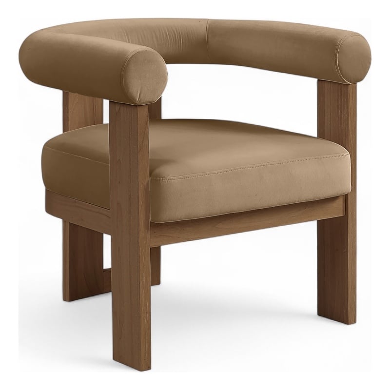 Meridian Furniture Arienzo Beige Velvet Upholstered Accent Chair