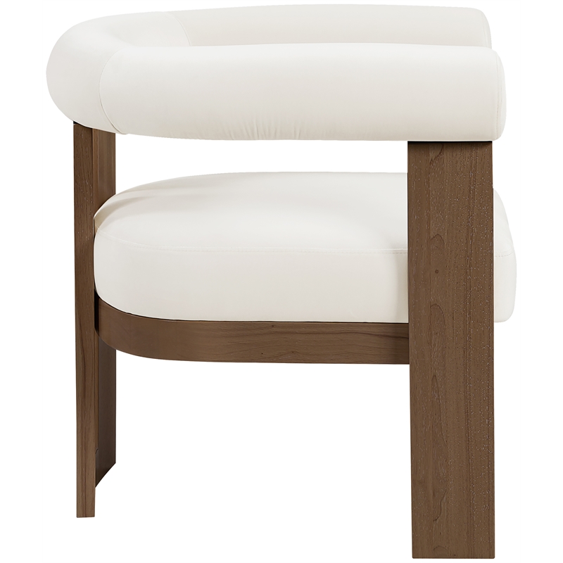 Meridian Furniture Arienzo Cream Velvet Upholstered Accent Chair