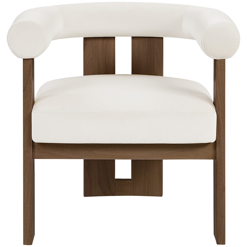 Meridian Furniture Arienzo Cream Velvet Upholstered Accent Chair