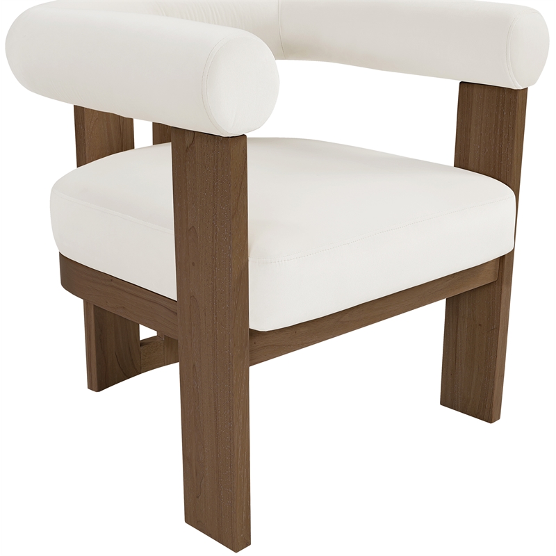 Meridian Furniture Arienzo Cream Velvet Upholstered Accent Chair