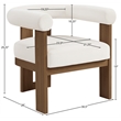 Meridian Furniture Arienzo Cream Velvet Upholstered Accent Chair