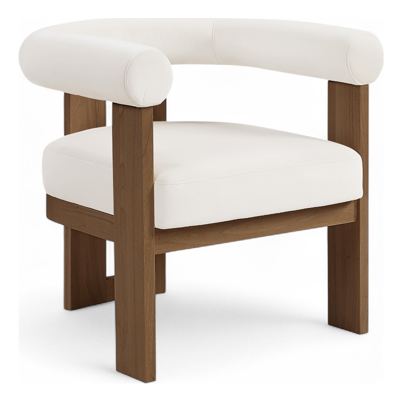 Meridian Furniture Arienzo Cream Velvet Upholstered Accent Chair