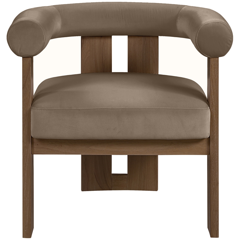 Meridian Furniture Arienzo Taupe Velvet Upholstered Accent Chair