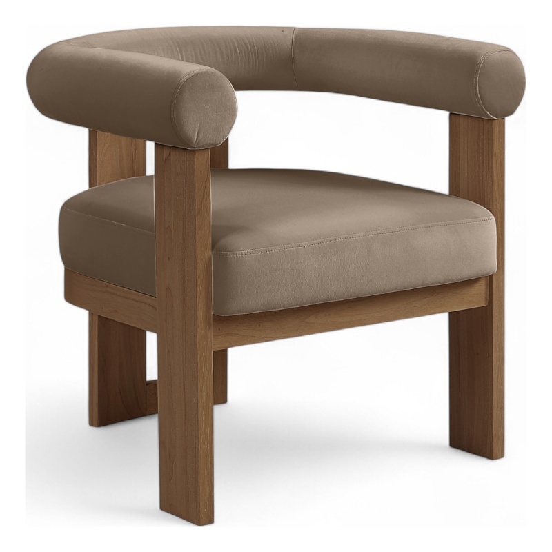 Meridian Furniture Arienzo Taupe Velvet Upholstered Accent Chair