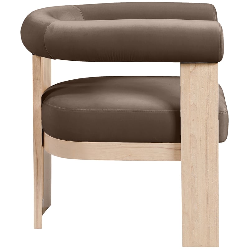 Meridian Furniture Arienzo Brown Velvet Upholstered Accent Chair