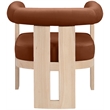 Meridian Furniture Arienzo Cognac Velvet Upholstered Accent Chair