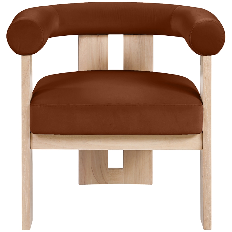 Meridian Furniture Arienzo Cognac Velvet Upholstered Accent Chair