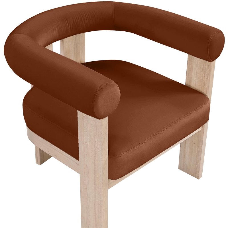 Meridian Furniture Arienzo Cognac Velvet Upholstered Accent Chair