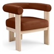 Meridian Furniture Arienzo Cognac Velvet Upholstered Accent Chair